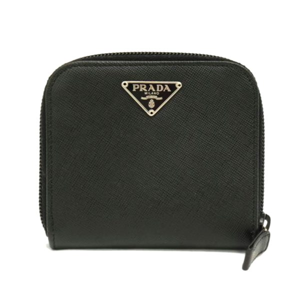 85665 1 Prada 2 fold Wallet Black