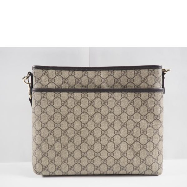 85732 2 Gucci GG Supreme Canvas Shoulder Bag Beige