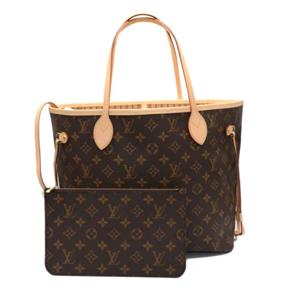 85771 1 Louis Vuitton Neverfull MM New Model Monogram Tote Bag Beige