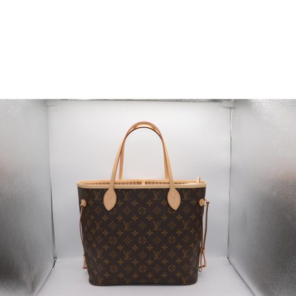 85771 2 Louis Vuitton Neverfull MM New Model Monogram Tote Bag Beige