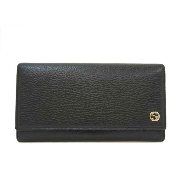 85805 1 Gucci Interlocking G Leather Long Wallet Black