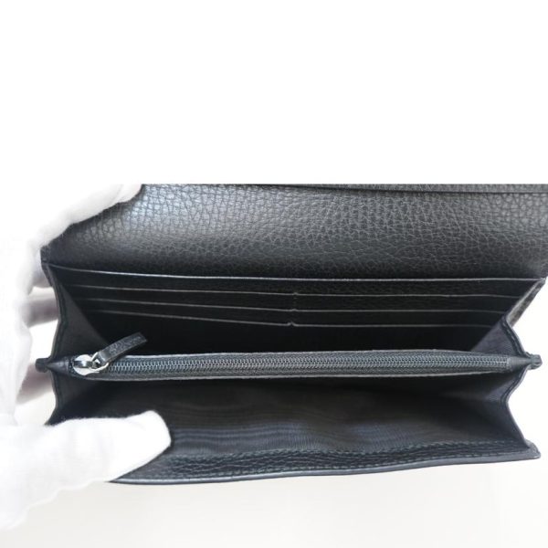 85805 5 Gucci Interlocking G Leather Long Wallet Black