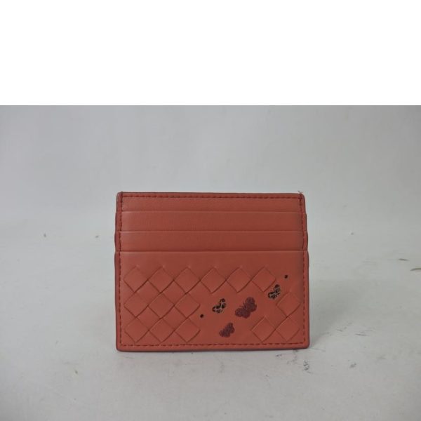 85931 2 Bottega Veneta Intrecciato Card Case Butterfly Pink