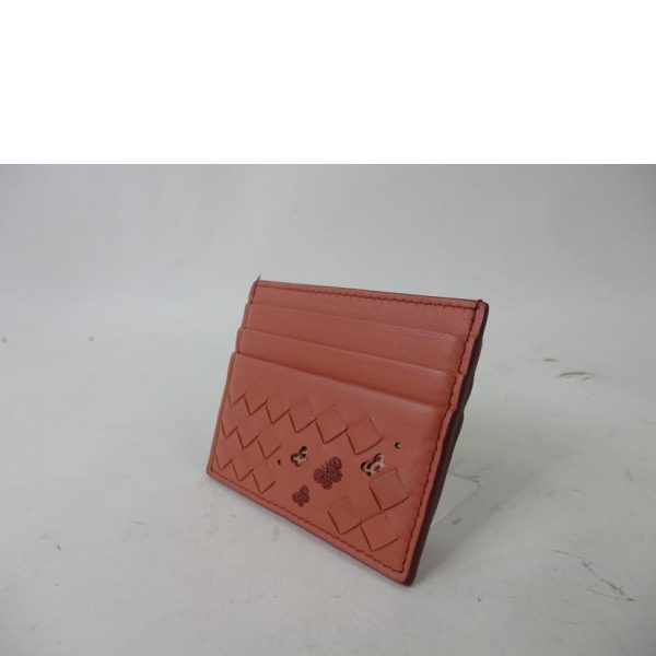 85931 3 Bottega Veneta Intrecciato Card Case Butterfly Pink