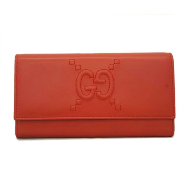 86031 1 Gucci GG Embossed 2 Fold Long Wallet Black