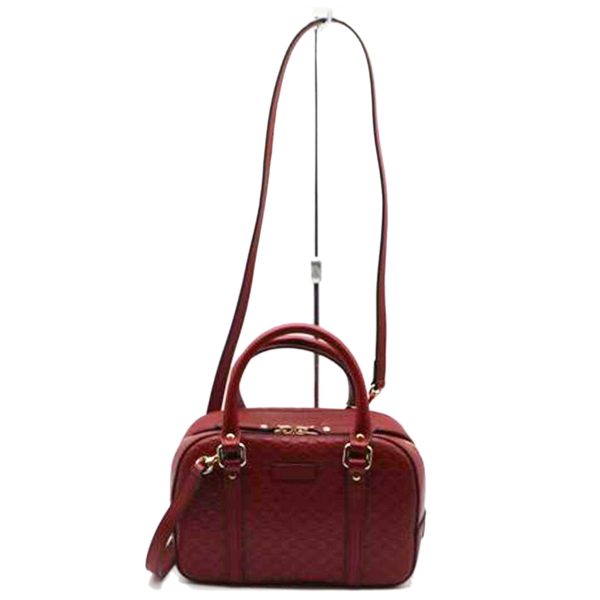 86261 1 Gucci Micro Guccisima 2 Way Leather Handbag Bordeaux