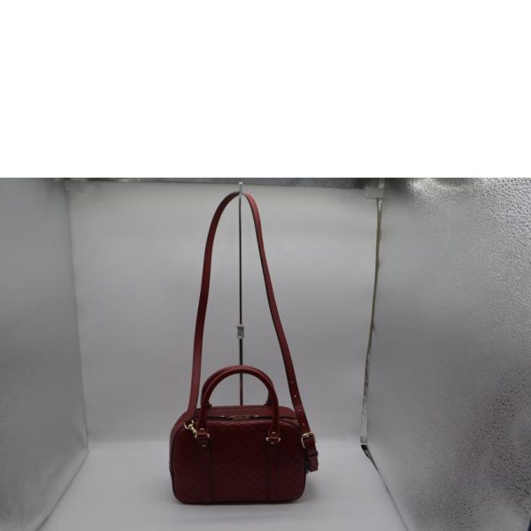 86261 2 Gucci Micro Guccisima 2 Way Leather Handbag Bordeaux