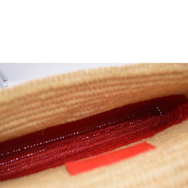 86393 4 Balenciaga Raffia Straw Clutch Bag Natural Red