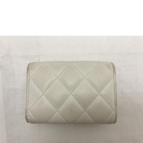 86520 2 Chanel Caviar Skin Small Flap Wallet Off White