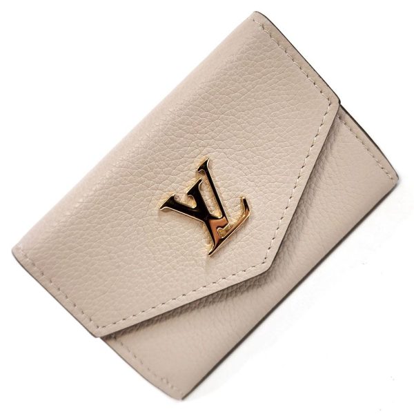 866 1 Louis Vuitton Portefeuille Lock Wallet Leather Greige