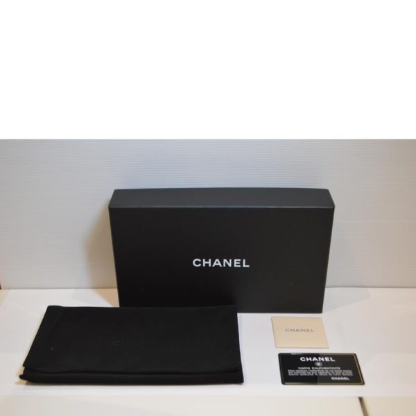 86737 7 CHANEL Matelasse Caviar Skin Coco Mark Long Wallet Black