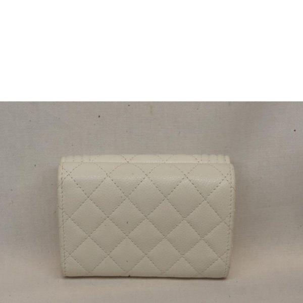 86761 2 Chanel Boy Wallet Caviar White