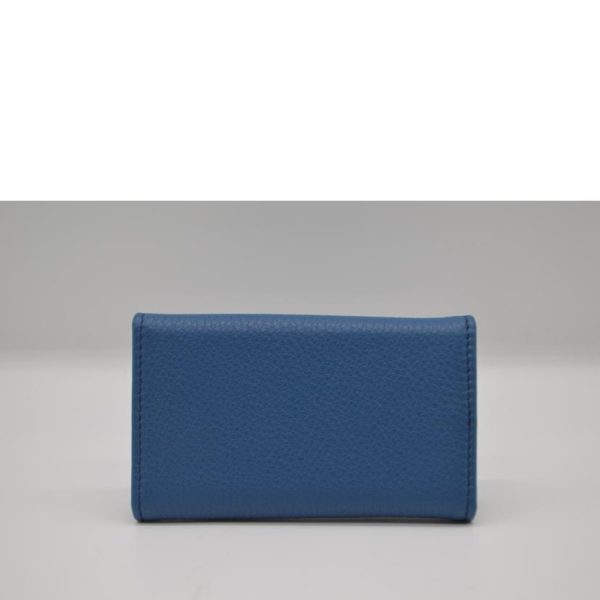 86774 2 PRADA Prada Vitello Grain Leather Key Case Bag Cobalt