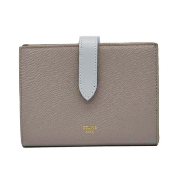 86960 1 Celine Strap Wallet Bag Grained Calfskin Bicolor