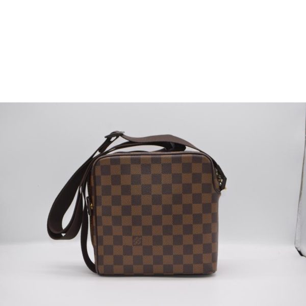 87196 2 Louis Vuitton Olaf Damier Satchel Bag Gray