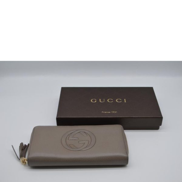 87219 5 Gucci Soho Interlocking G Round Zipper Long Wallet