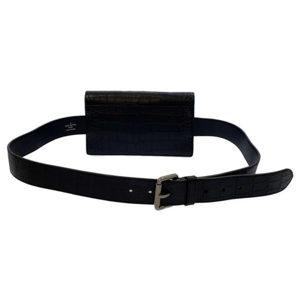 8736901 03 Louis Vuitton Belt Body Bag Crocodile Black