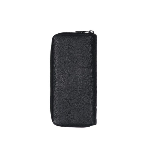 87441 2 Louis Vuitton Zippy Taurillon Wallet Black