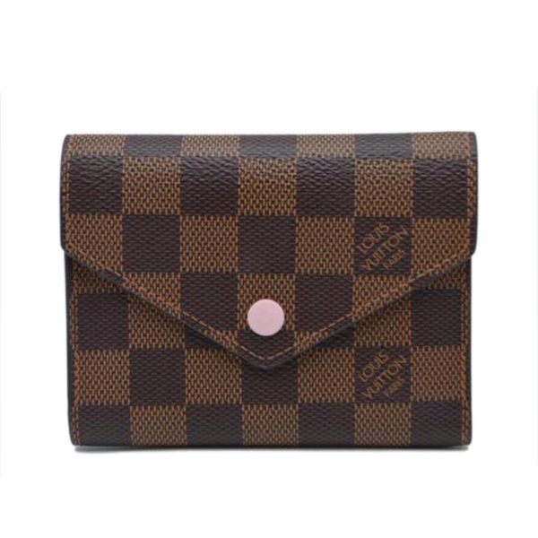 87671 1 Louis Vuitton Portefeuille Victorine Damier Wallet Rose Ballerine