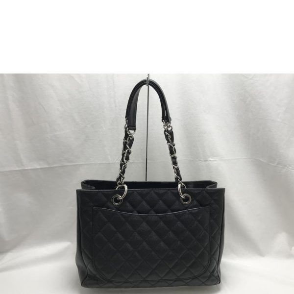 87725 2 Chanel Caviar Skin Matelassé Grand Shopping Tote Bag Black