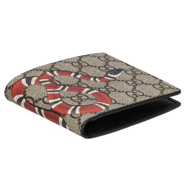 87787 3 Gucci GG Supreme Kingsnake Bi Fold Wallet