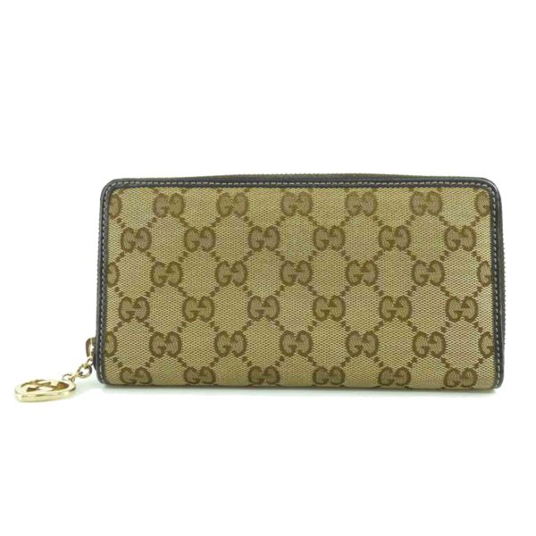 87822 1 GUCCI GG Canvas Round Zipper Long Wallet