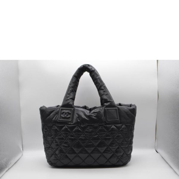 87893 2 Chanel Coco Cocoon Tote PM Bag Noir