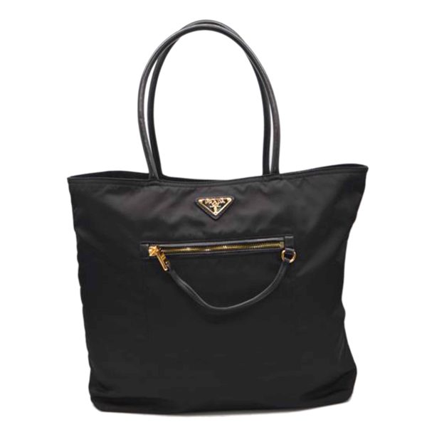 87961 1 Prada Tessuto Nylon Nappa Leather Tote Nero