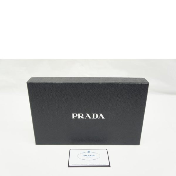 88062 7 Prada Saffiano Organizer Round Zipper Wallet Black