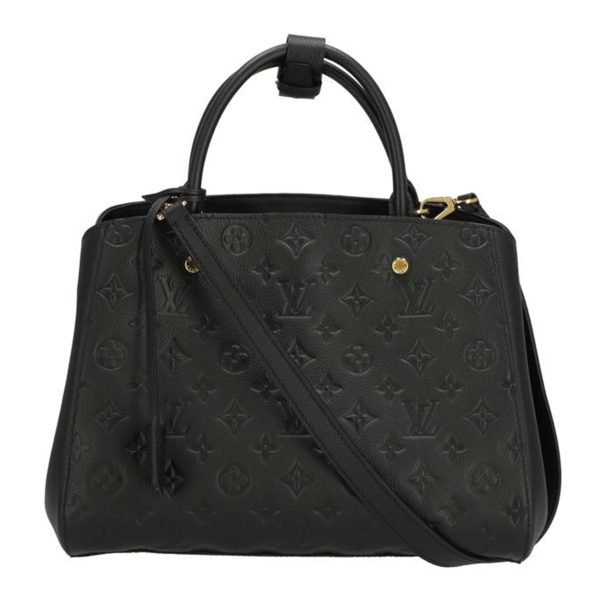 88066 1 Louis Vuitton Montaigne MM Tote Bag Monogram Empreinte Black