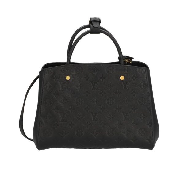 88066 2 Louis Vuitton Montaigne MM Tote Bag Monogram Empreinte Black