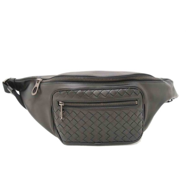 88270 1 Bottega Veneta Intrecciato Waist Bag Black