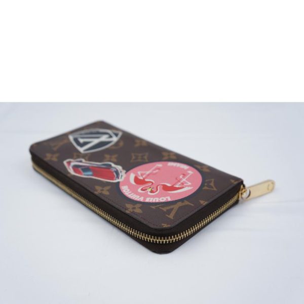 88316 3 Louis Vuitton Zippy Sticker Wallet Brown