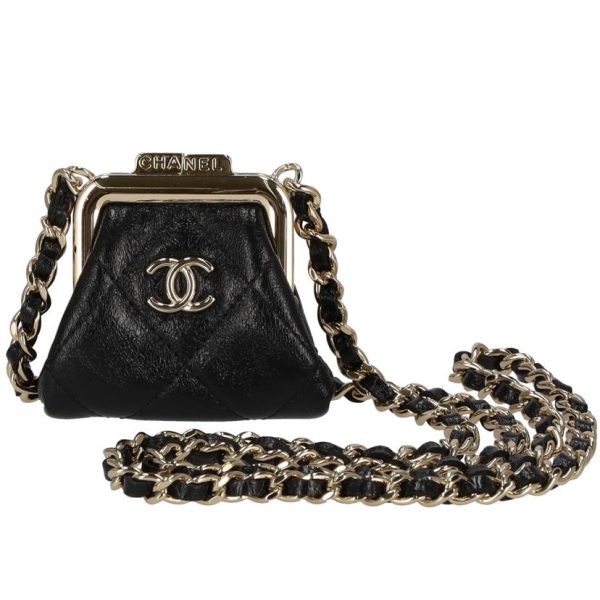 88476 1 Chanel Matelassé Gama Mouth Pouch Chain Necklace