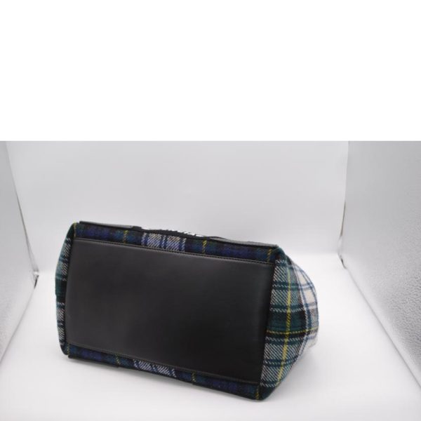 88605 3 Balenciaga Navy Cabas Gingham Check Tote Bag Black