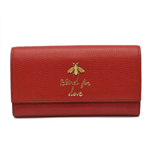 88629 1 Gucci Animalier Continental Bee Leather Long Wallet