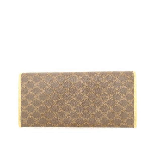 88782 2 Celine Bifold Wallet Long Macadam Pattern Brown