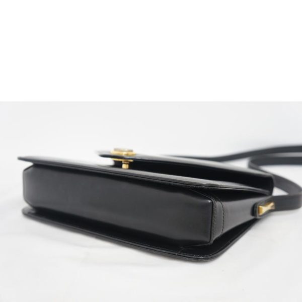 88857 3 Gucci Vintage Leather Shoulder Bag Black