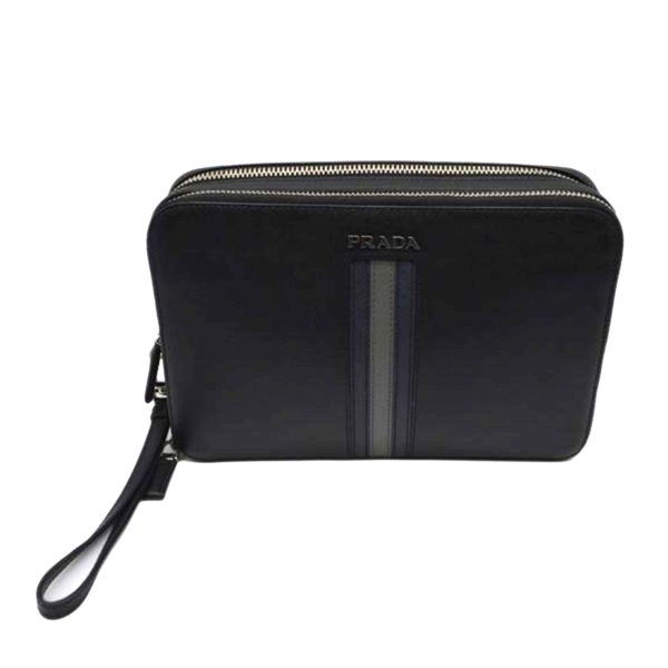 89243 1 Prada Saffiano Travel Leather Shoulder Bag Nero