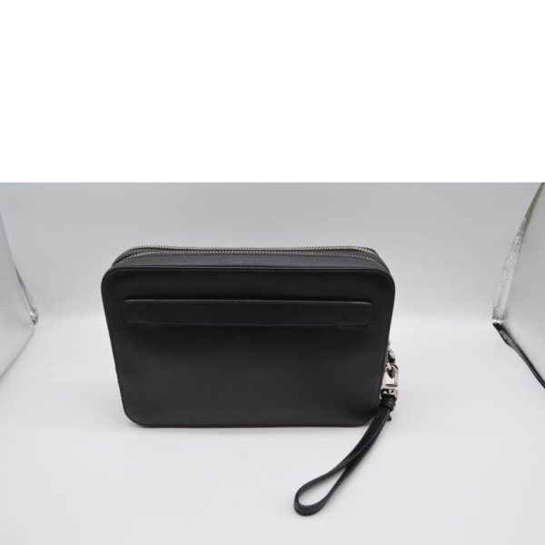 89243 2 Prada Saffiano Travel Leather Shoulder Bag Nero