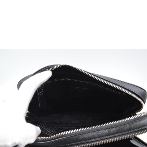 89243 5 Prada Saffiano Travel Leather Shoulder Bag Nero