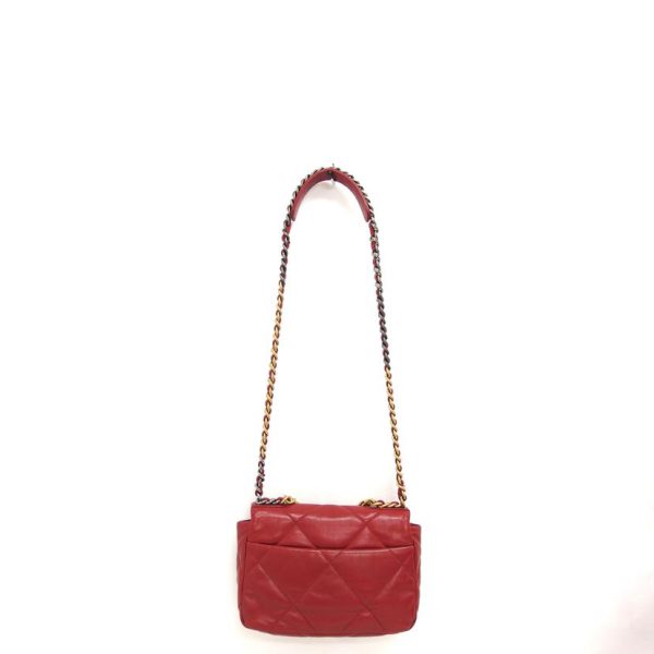 89371 2 Chanel 19 Lambskin Chain Shoulder Bag Red