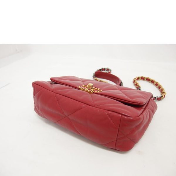 89371 4 Chanel 19 Lambskin Chain Shoulder Bag Red