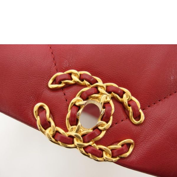 89371 8 Chanel 19 Lambskin Chain Shoulder Bag Red