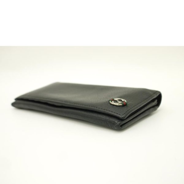 89437 3 Gucci Interlocking G Bifold Long Wallet Black