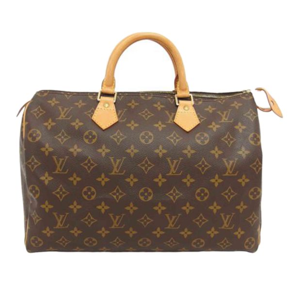 89463 1 Louis Vuitton Speedy 35 Monogram Handbag Brown