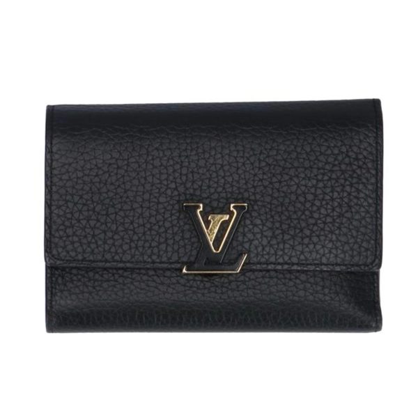 89486 1 Louis Vuitton Capucines Compact Wallet Noir Black