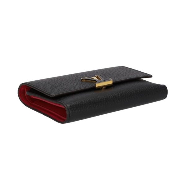 89486 3 Louis Vuitton Capucines Compact Wallet Noir Black