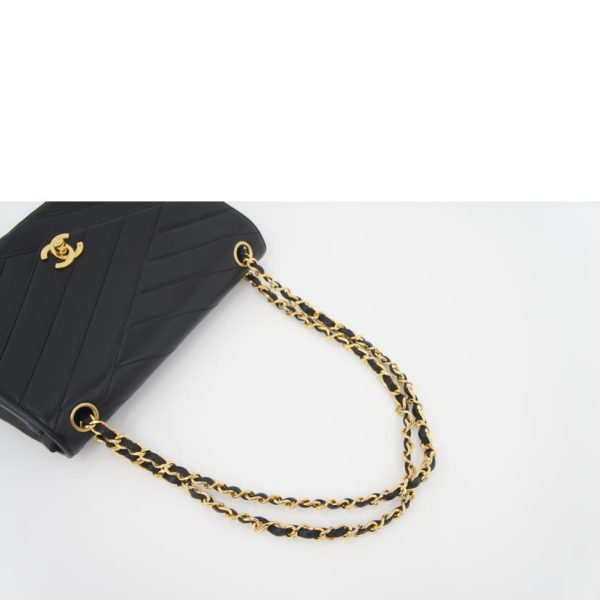 89500 4 Chanel Bias Stitch Chain Shoulder Bag Lambskin