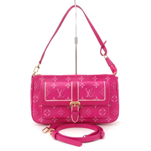 89524 1 Louis Vuitton Maxi Pochette Accessory Monogram Clutch Bag Fuchsia